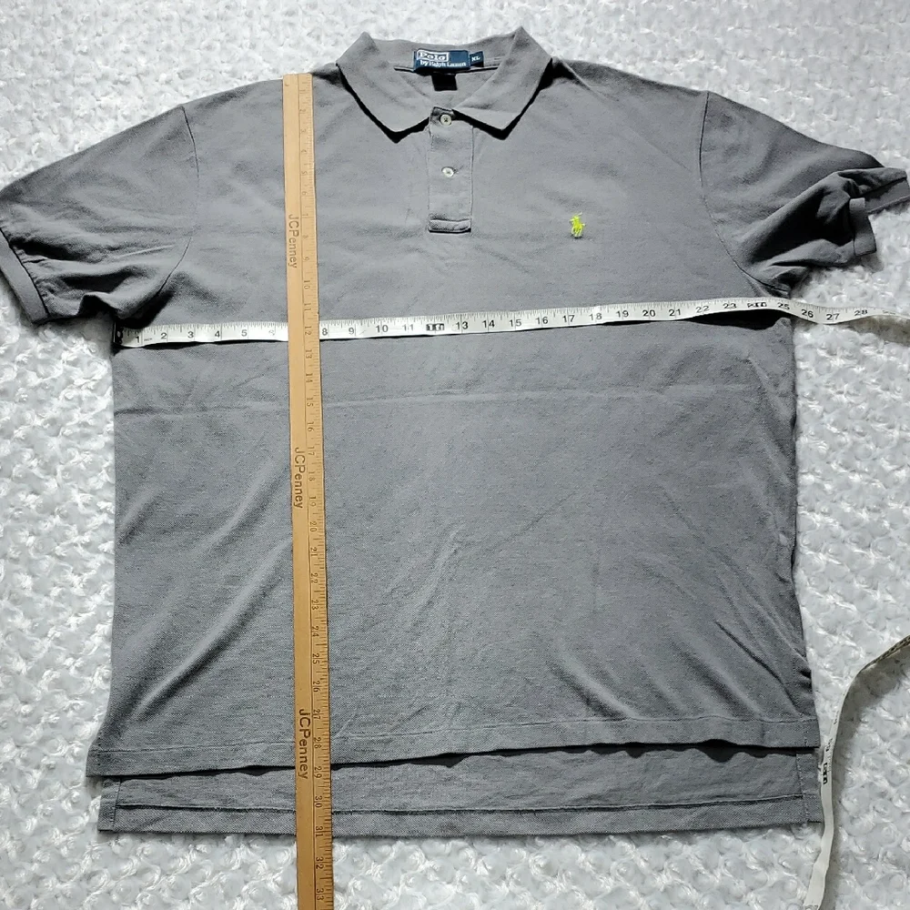 Ralph Lauren Gray Polo Shirt with Green Logo Mens XL